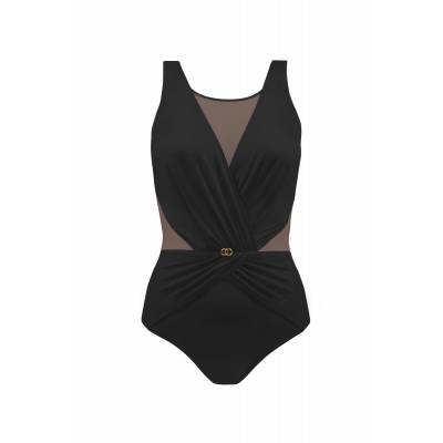 Self Jednoczęściowy strój kąpielowy Fashion 7 S1006 czarny przód